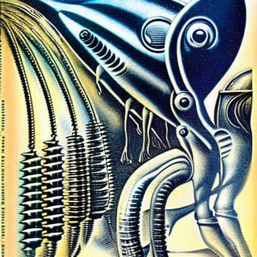 1970s Toy Catalog Page in Giger Style