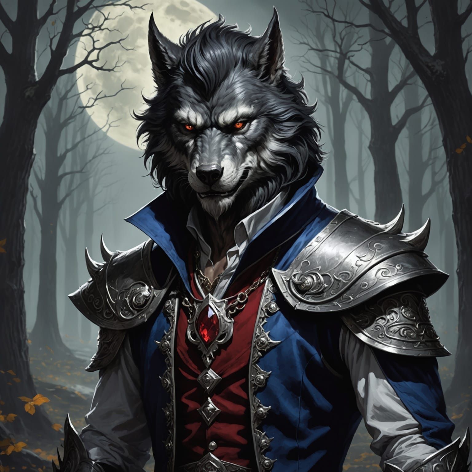 Regal Werewolf Prince Illustration
