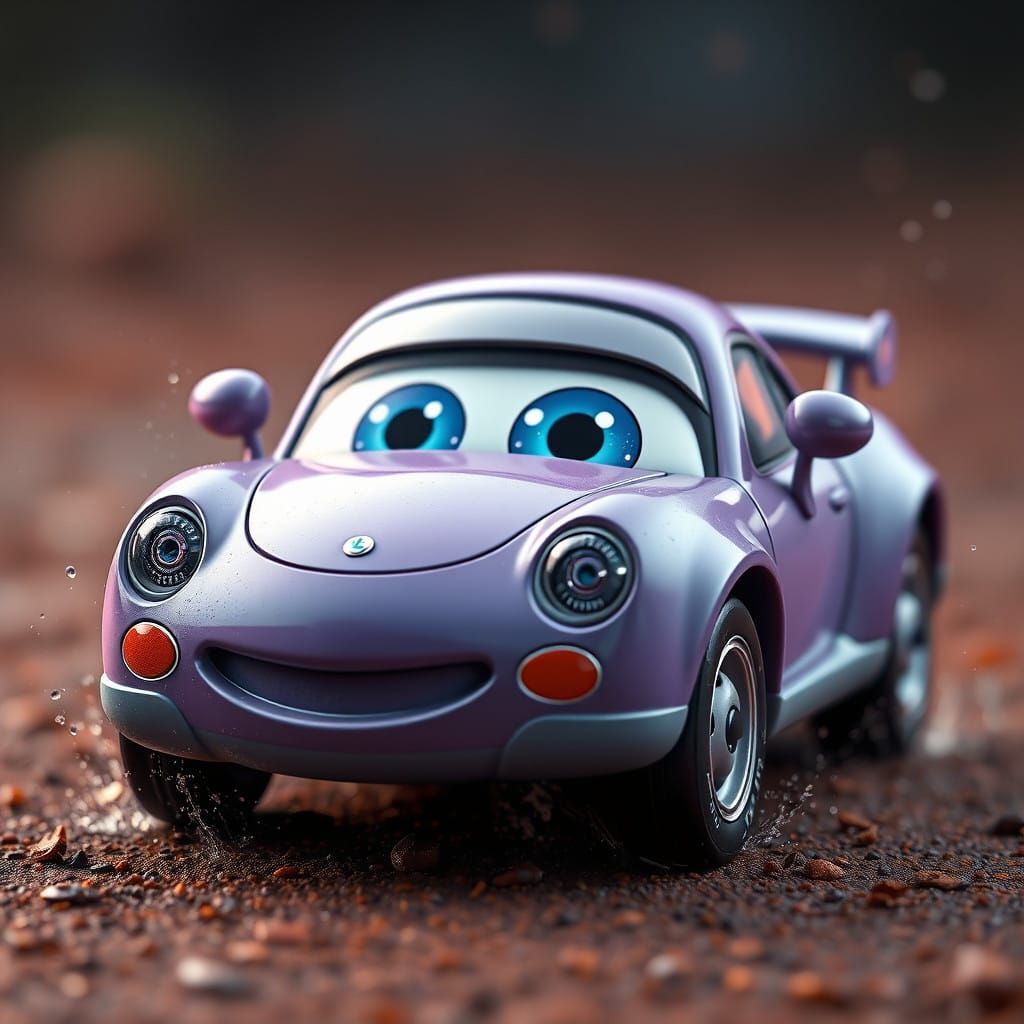 Vibrant Fantasy Car in Dreamlike Detail