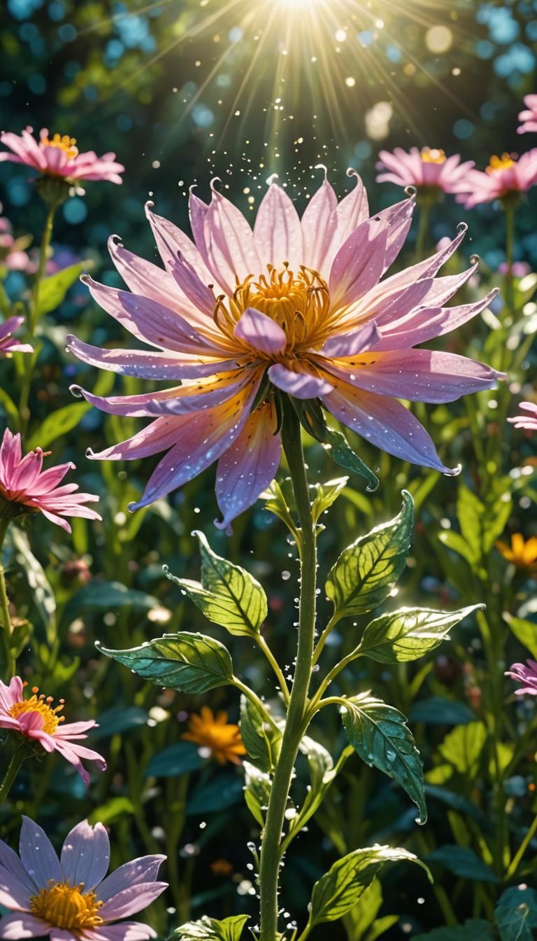 Magical Flower Close-Up in Ethereal Fantasy Style