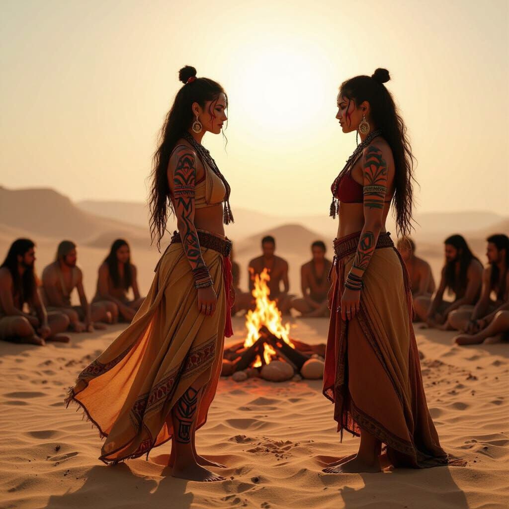 Tribal Leader in Scorching Desert, Cinematic Film Style