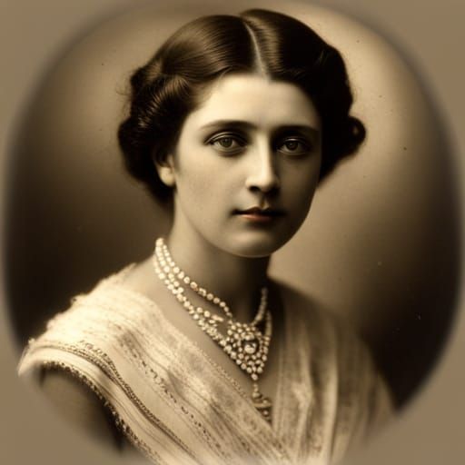 Vintage Portrait of a Beautiful Young Woman in Sepia