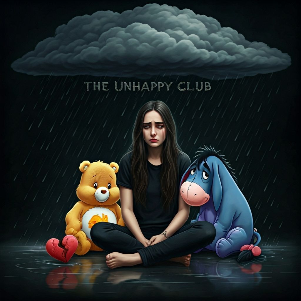 Life: “The Unhappy Club” with Care Bears Grumpy Bear, and Eeyore (error)