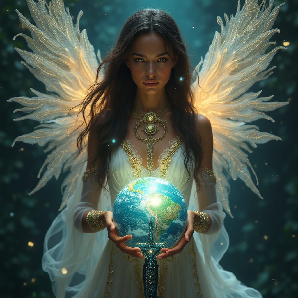 Ethereal Goddess of Nature in Radiant Beauty