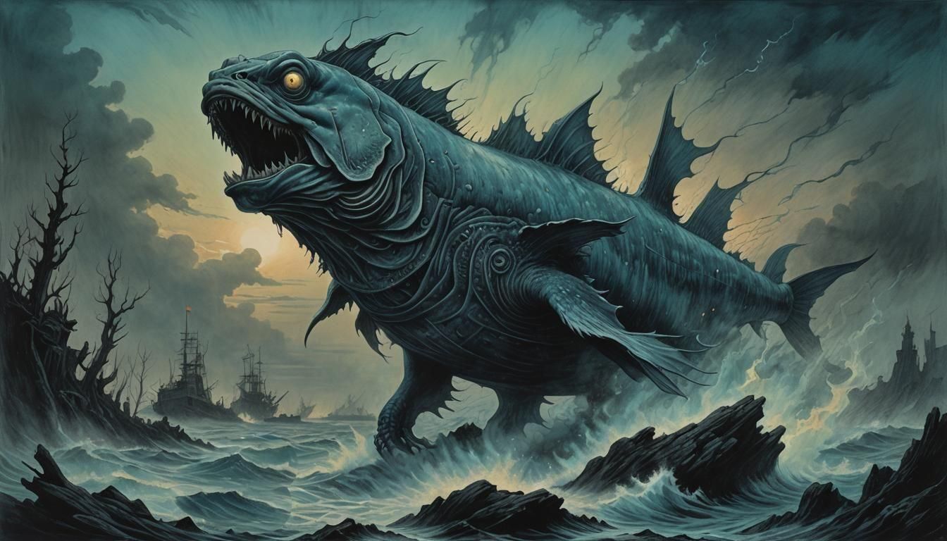 Abstract Indigo and Turquoise Design