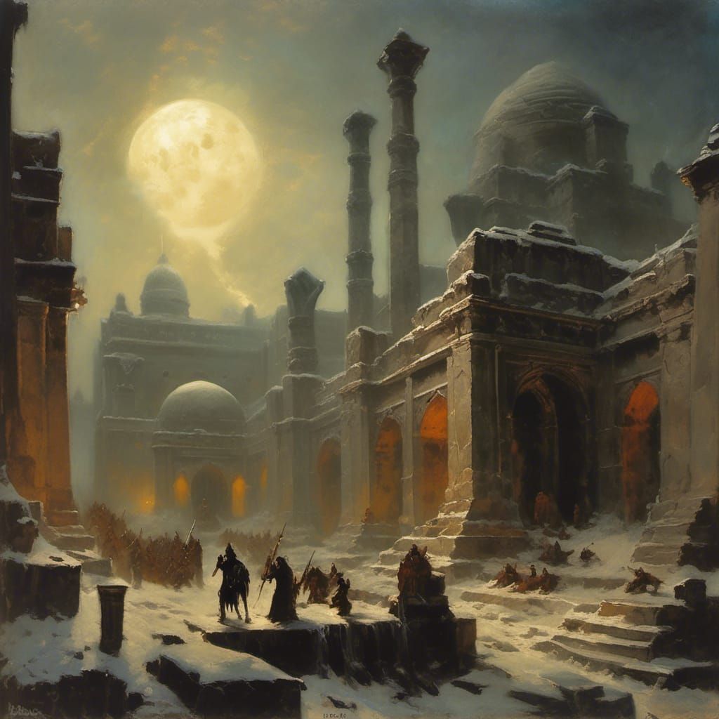 Starlit Temples: Conan's Journey in Sword and Sorcery