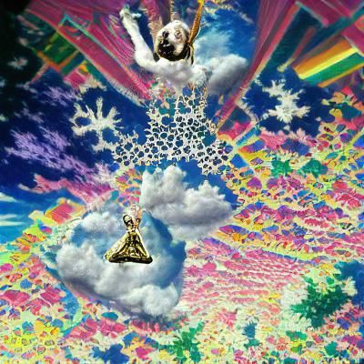 Psychedelic Abstract Dreamscape in Vibrant Colors