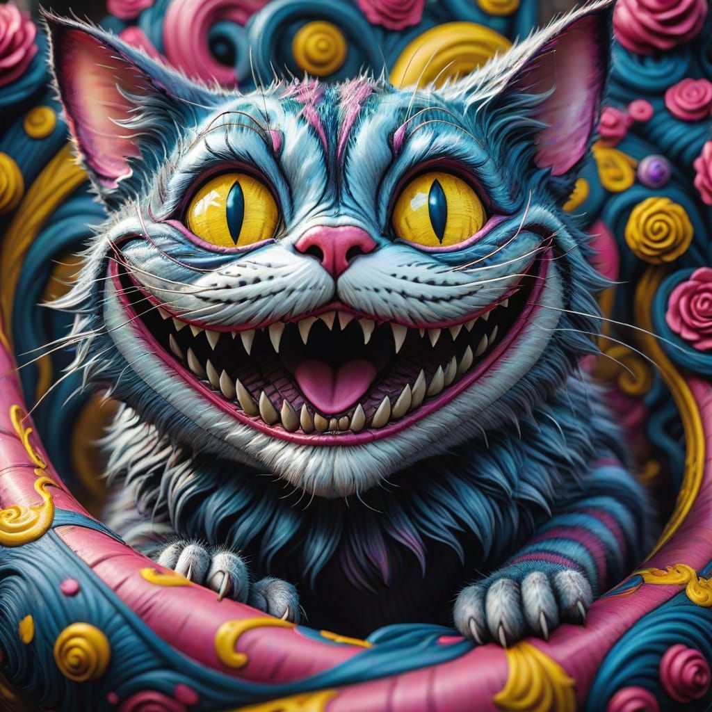 Cheshire Cat: Hyperrealistic & Moody Cinematic Portrait