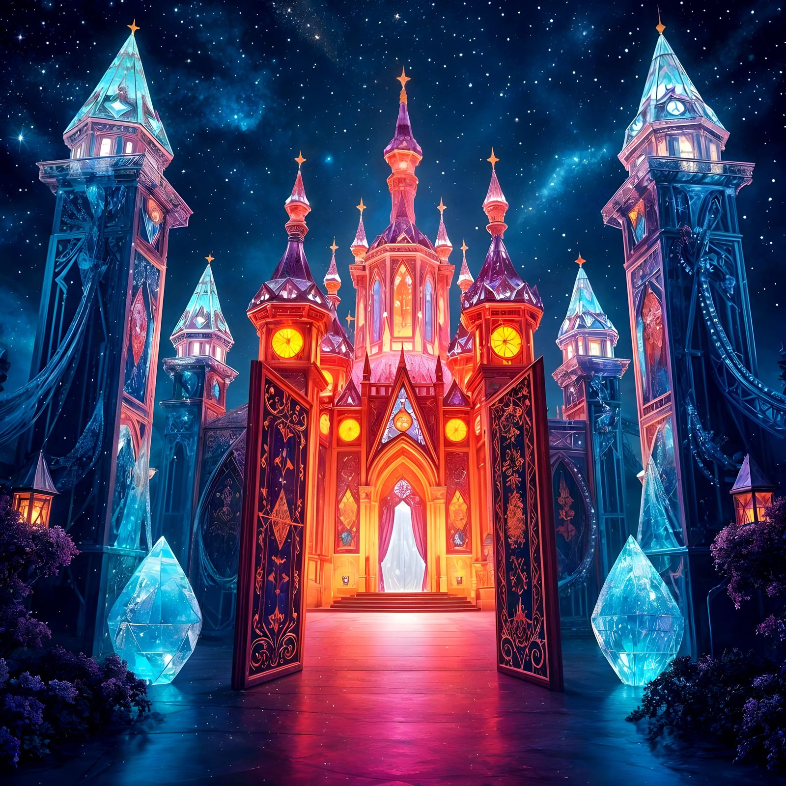 Ethereal Luxury Illustrations in Cyberpunk Style