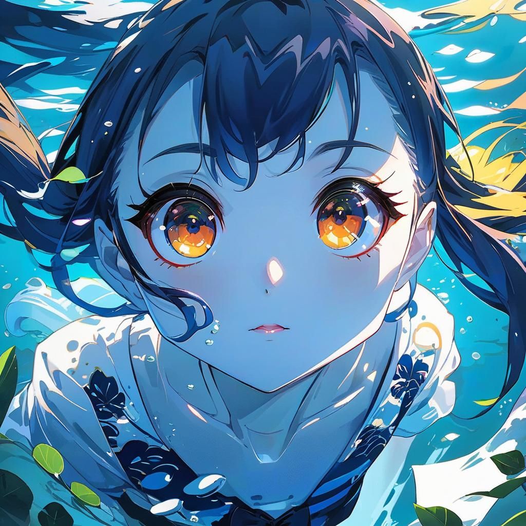 Anime Girl Swimming in a Warm Pool