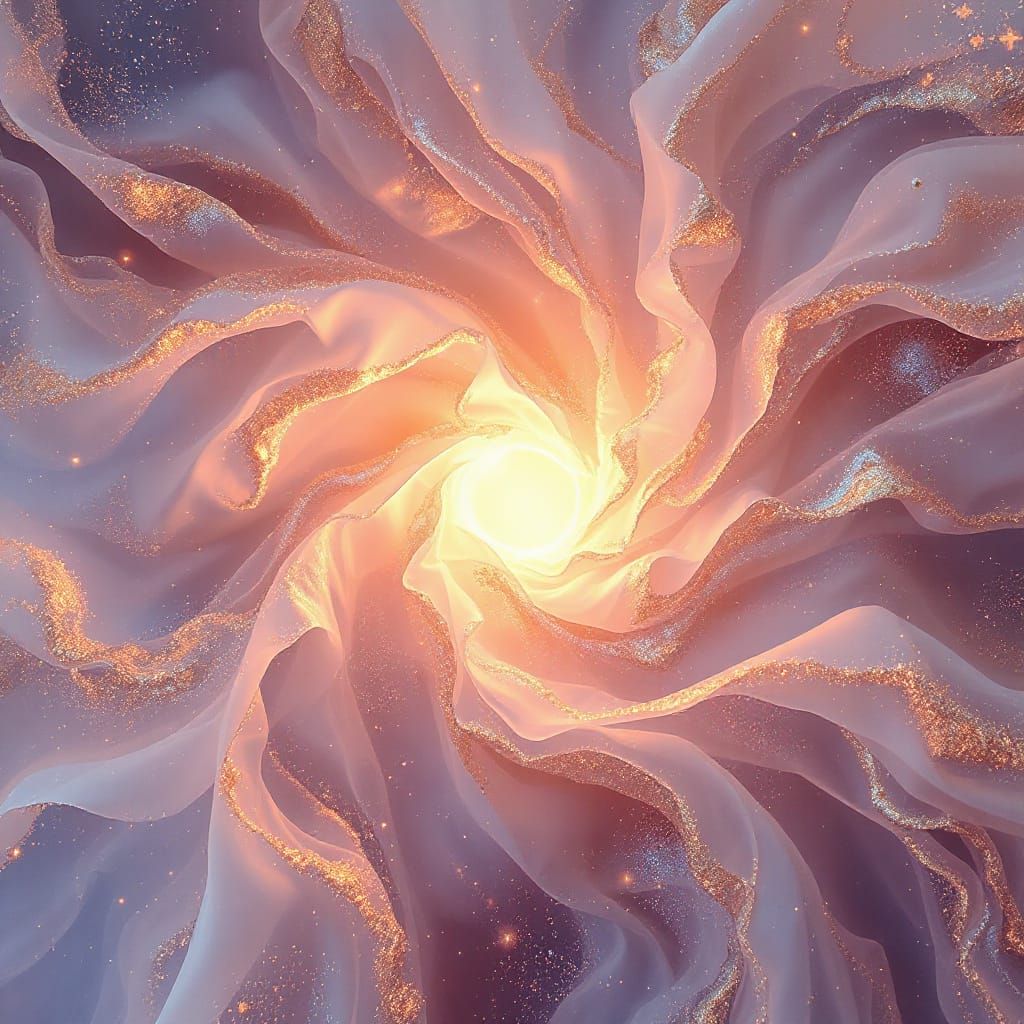 Cosmic Womb: Nebulae in Dreamlike Abstract Expressionism