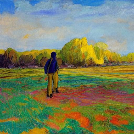 Lone Dancer's Waltz: Dark Expressionist Painting