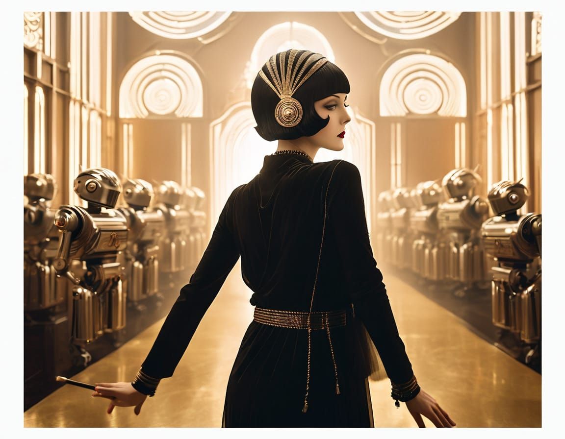 Flapper and Robot Dance in 1920s Speakeasy