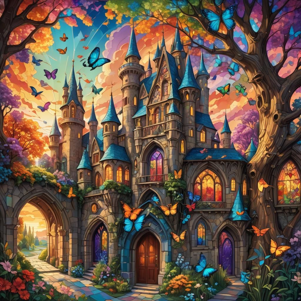 Fantastical Castle Homes in Colorful Neighborhood