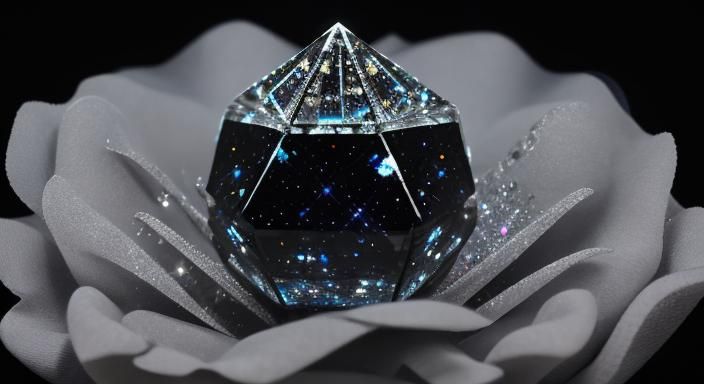 Diamond in Smoke: Digital Art Image