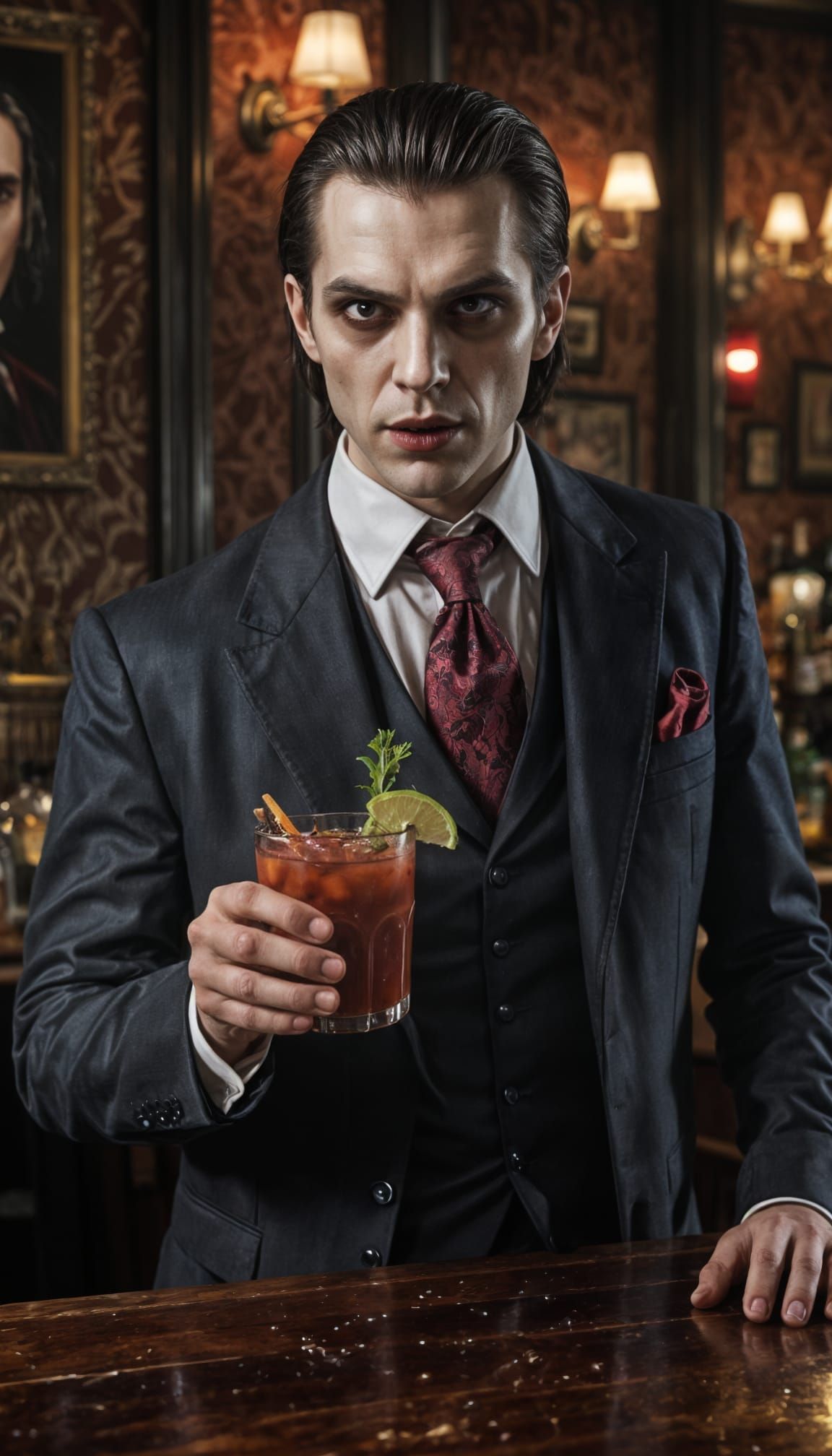 Vampire Enjoying a Bloody Mary, Hyperrealism