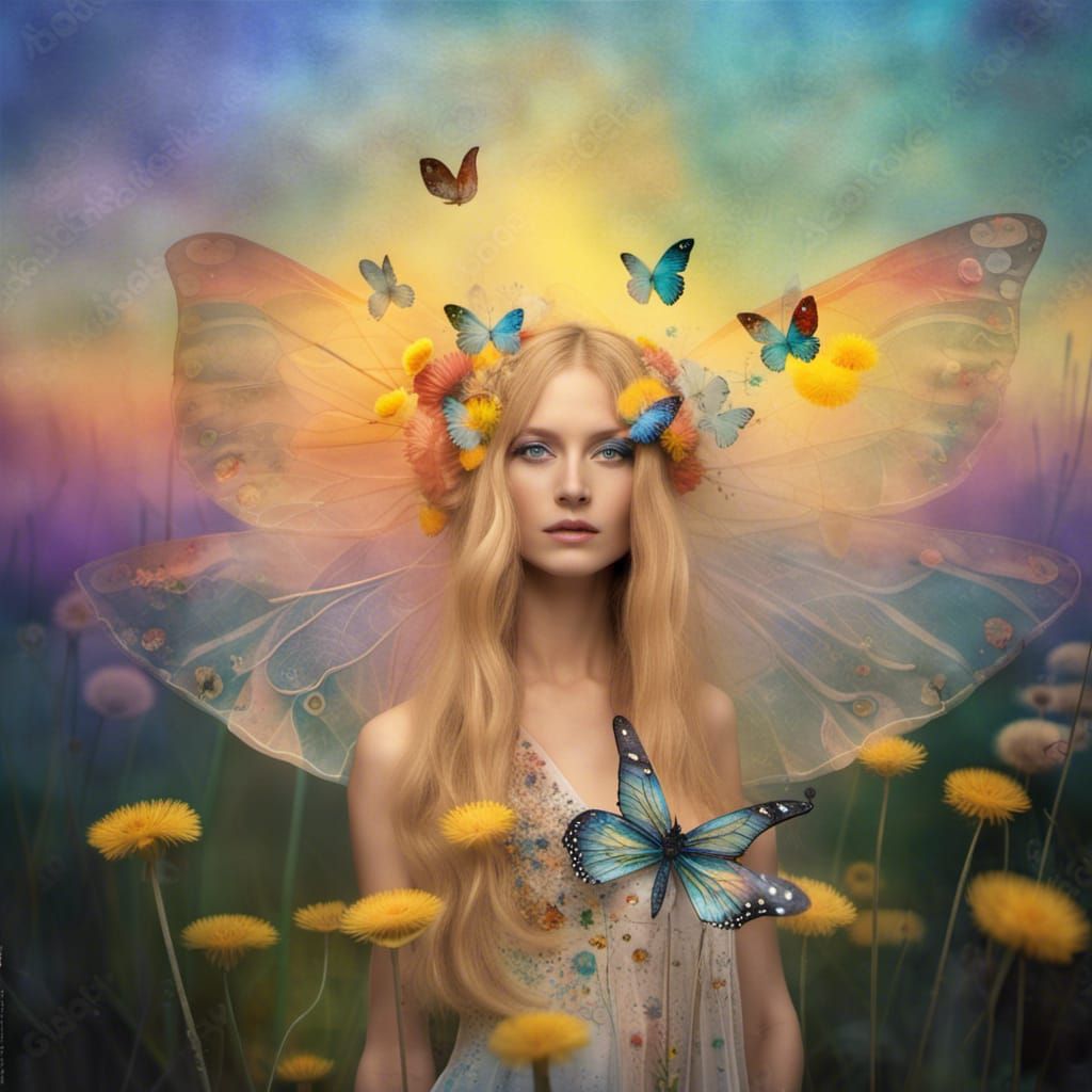 Dandelion Fairy Dreamscape: A Surrealist Digital Painting