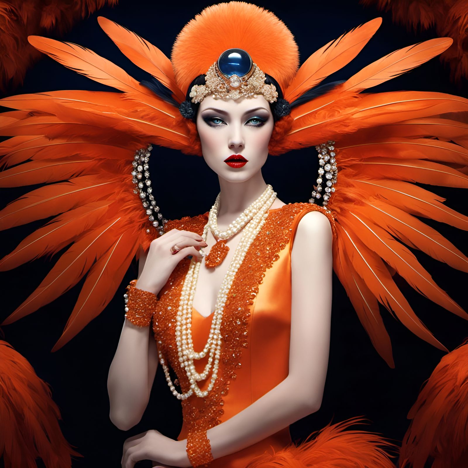 Orange Vegas Show Girl