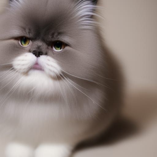 Realistic Cute Persian Cat in Natural Lighting