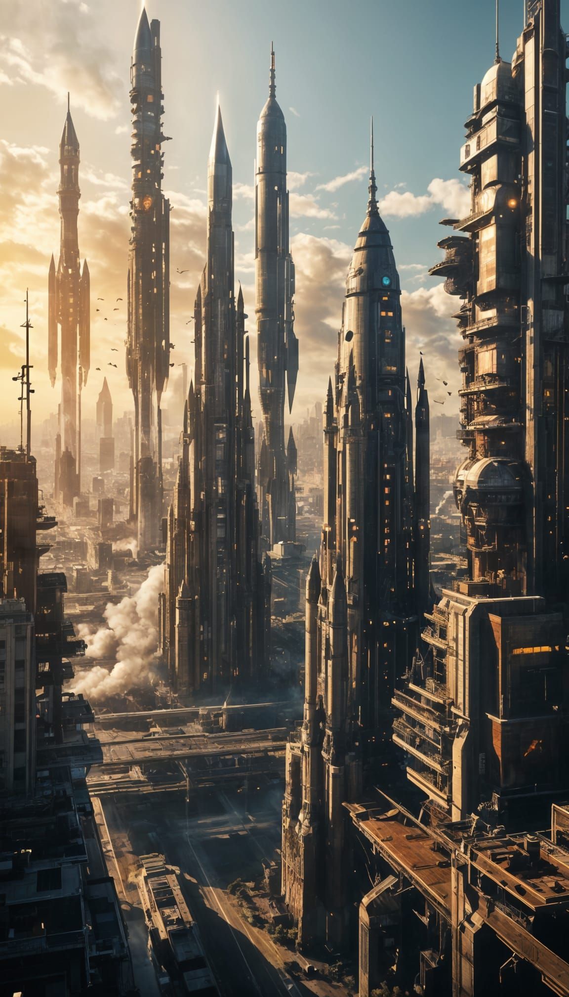 Giant Biological Rocket Launch Silhouette