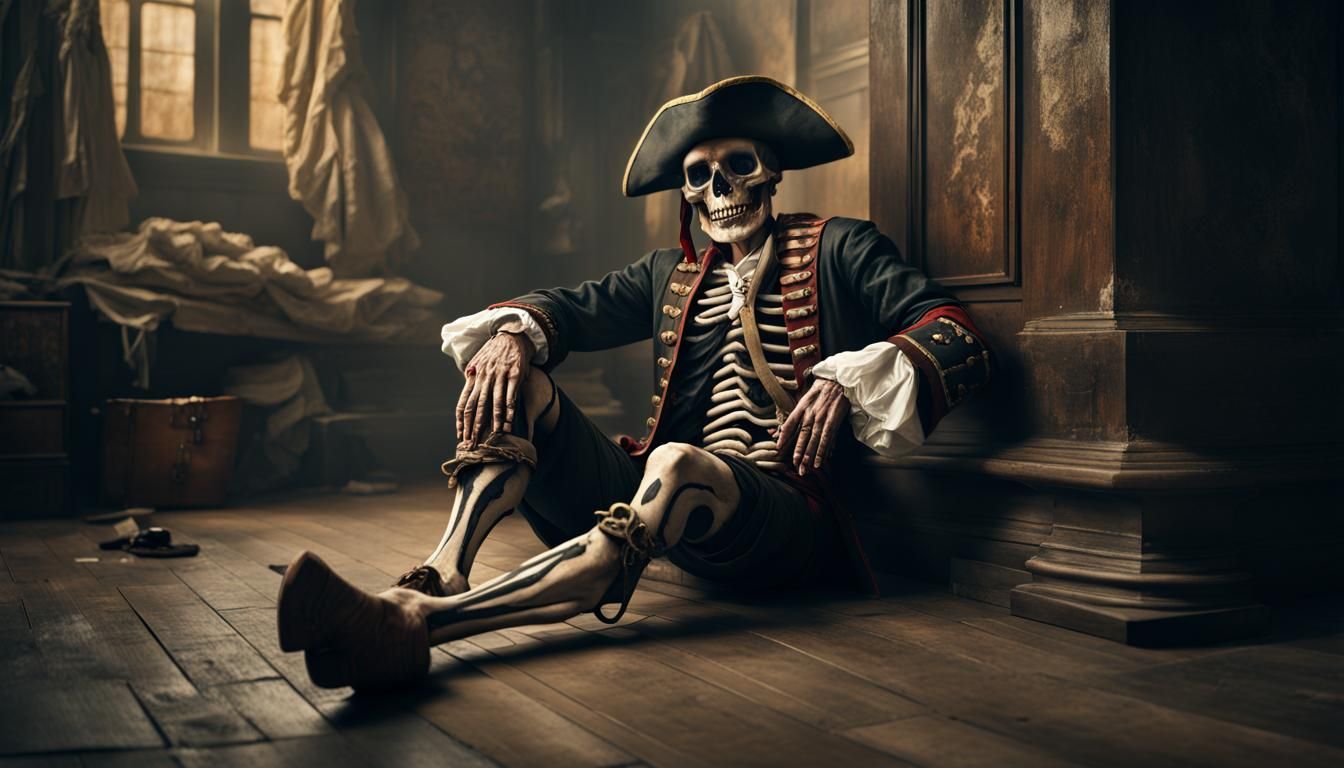 Pirate Skeleton Portrait in Digital Matte Painting
