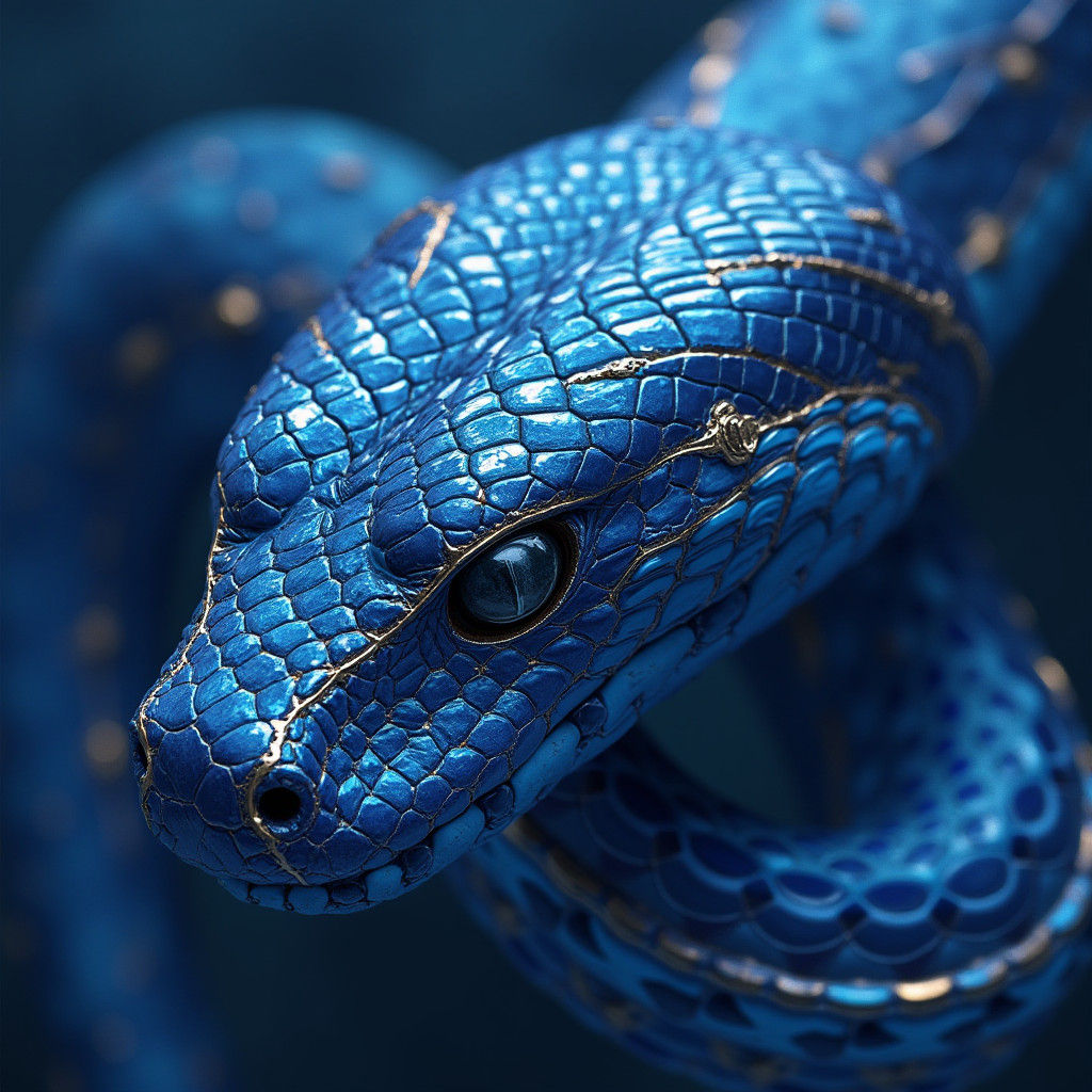 Majestic Snake in Opulent Vector Graphics Style