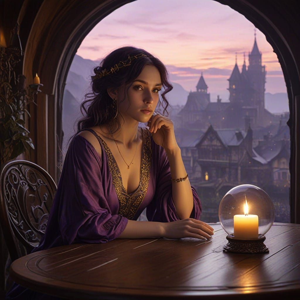 Mysterious Woman Sees Medieval Village in Crystal Ball