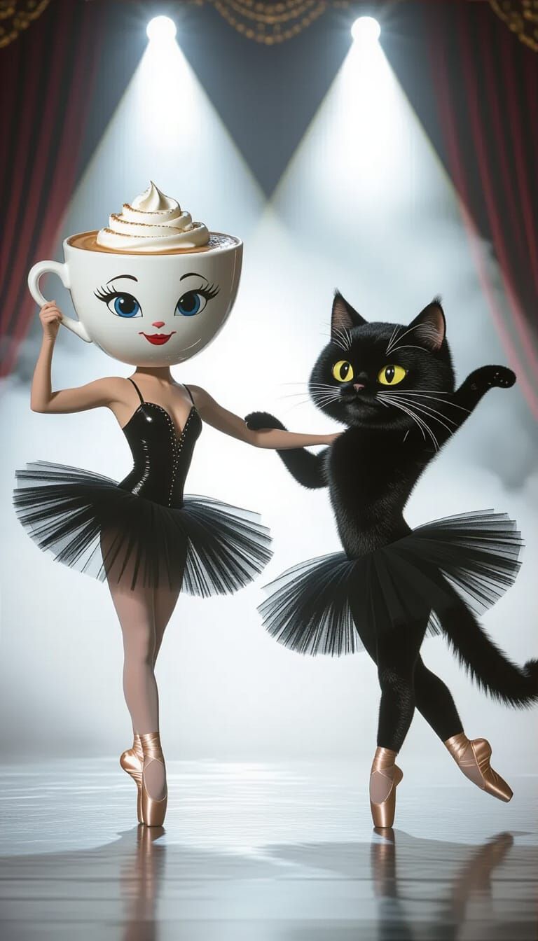 Ballerinas Perform a Synchronized Grand Jeté