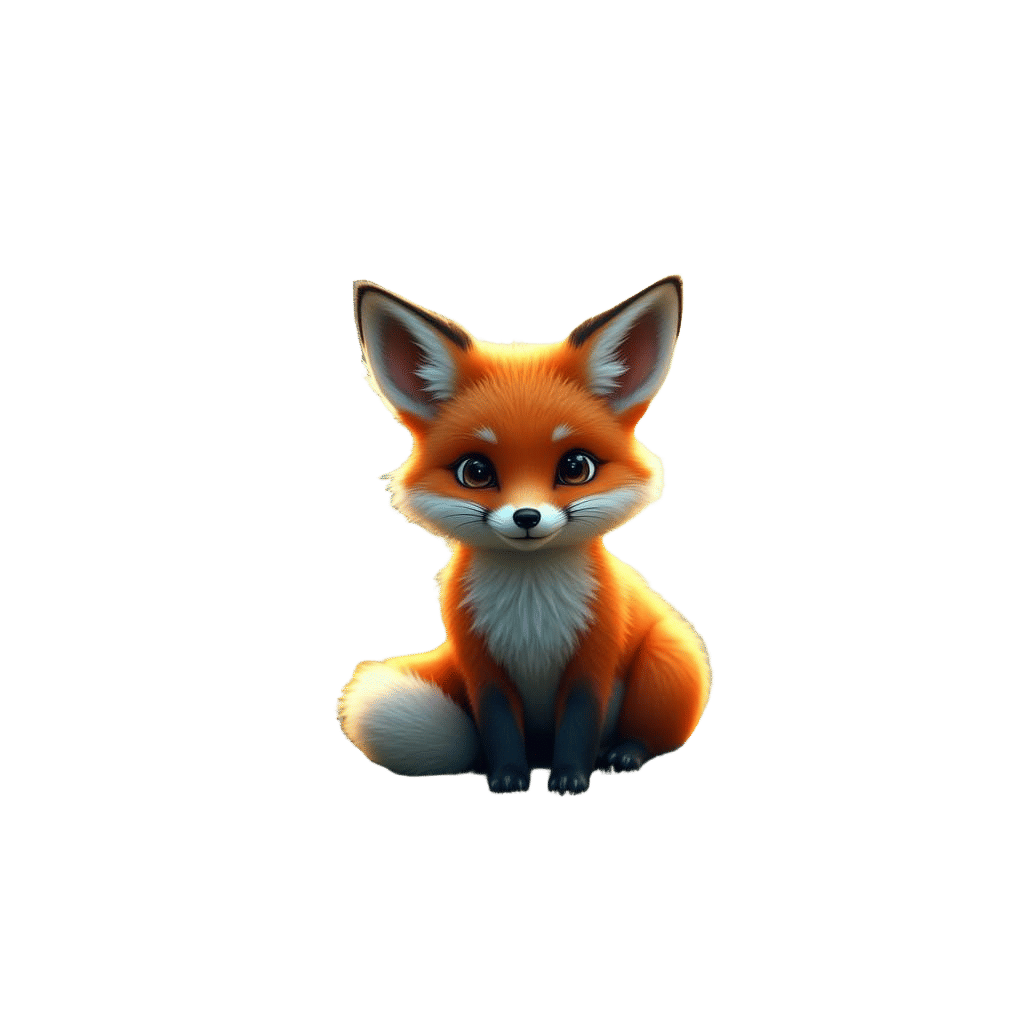 Cute Baby Fox in Detailed Matte Painting