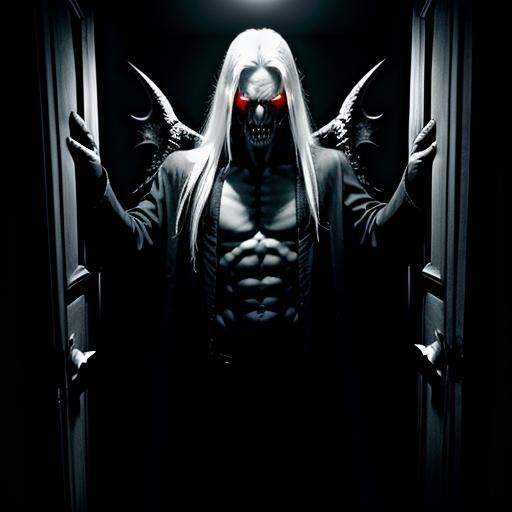 Menacing Fallen Angel Portrait in Hyper-Realistic Style