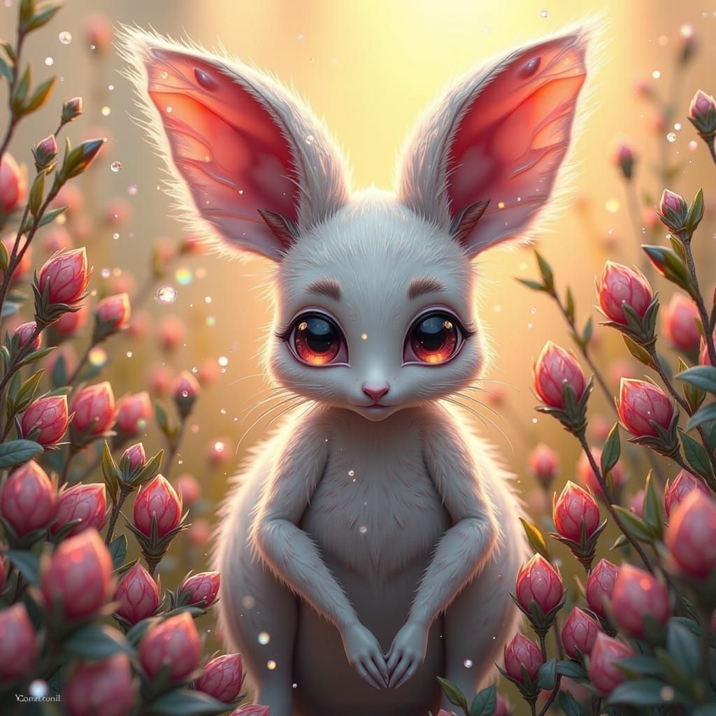 Fluffy Kangaroo in Gumnut Bush: Fauvist Oil Painting