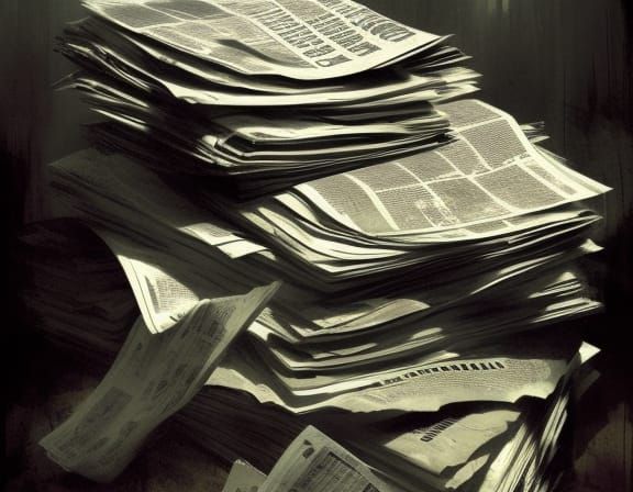 Sinister Pile of Obsolete Newspapers