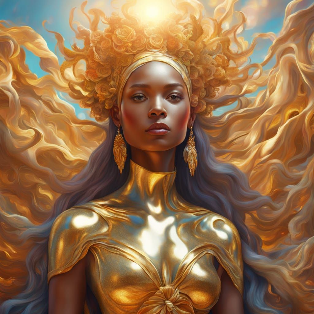 Venus in Flowing Robes: Surrealist Oil Painting