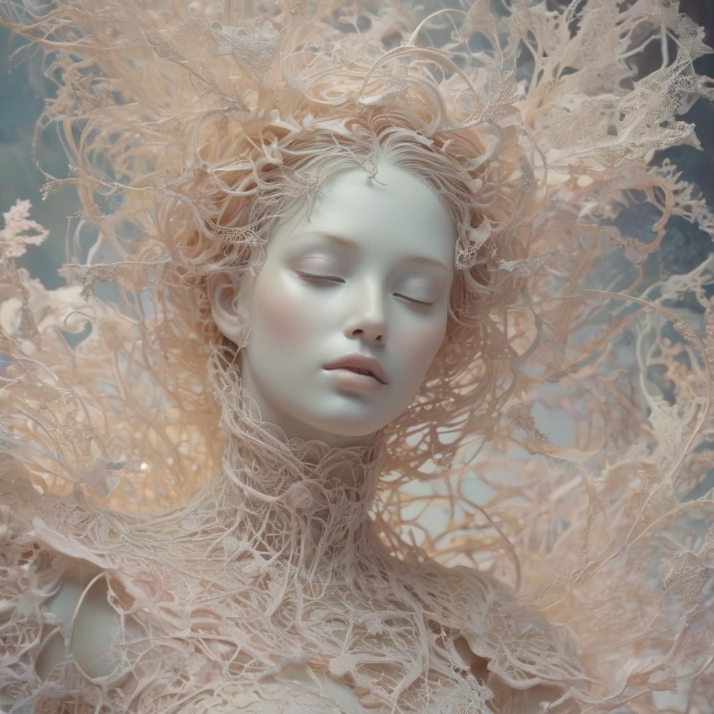 Surreal Filigree Form in Ethereal Void