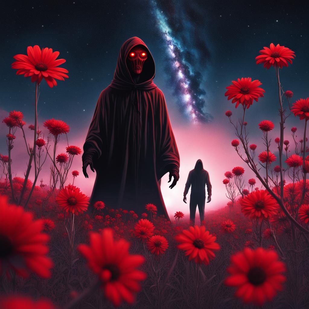 Alien Abduction in Superbloom: Hyperrealistic 4K Image