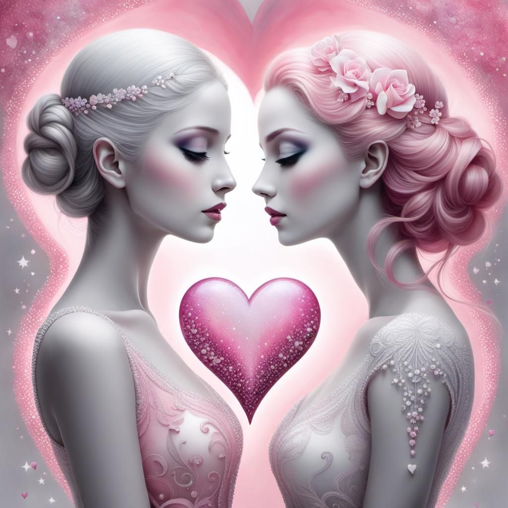 Heart in Love, Alcohol-Ink Kinetic Pointillism