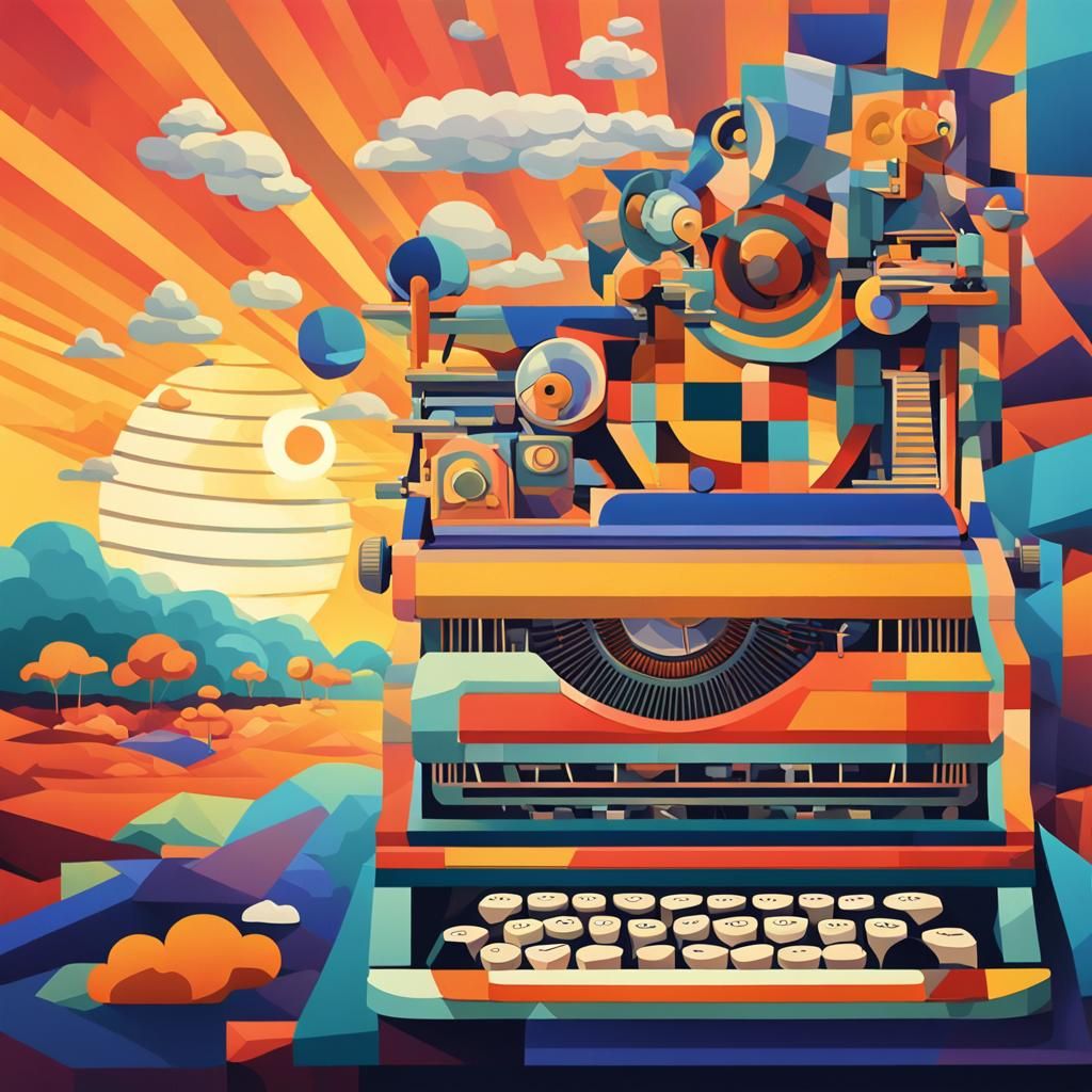 Psychedelic Puppet Masterpiece in Cubist Art Deco Style