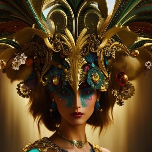 Ornate Headdress in Fantasy Surrealist Style
