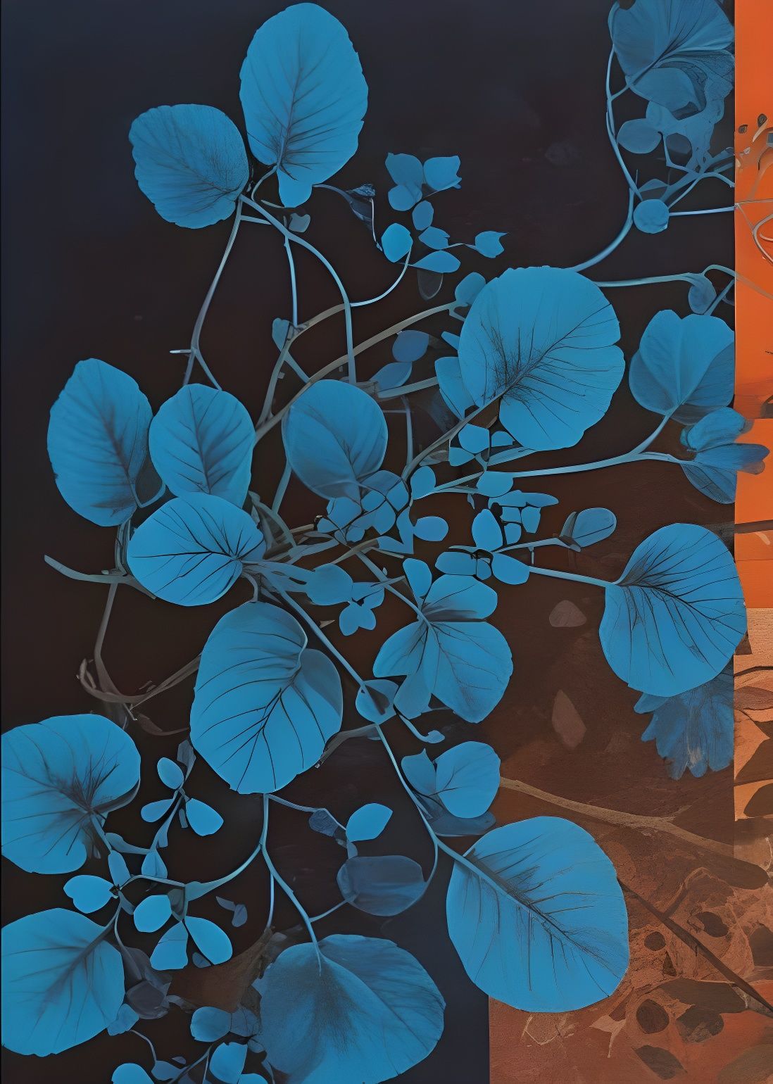 Botanical Collage in Modernist Style