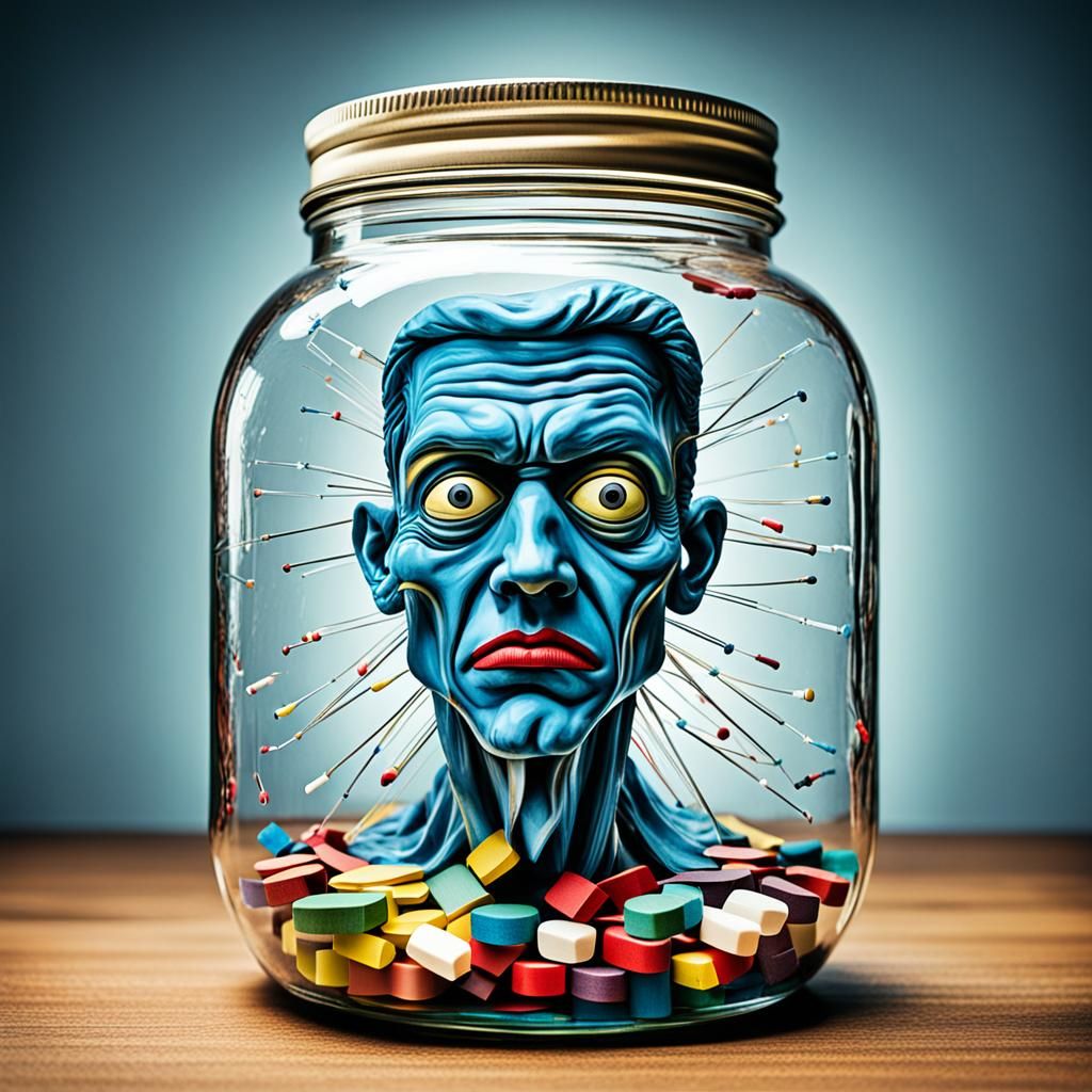 Multiple Personalities Conceptual Art in a Jar