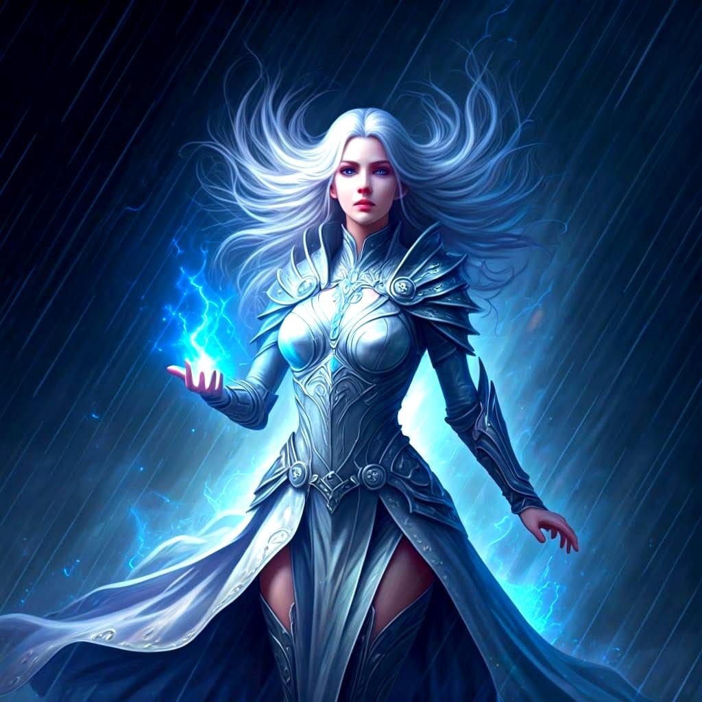 Elf in Lightning Storm: Cinematic Digital Art