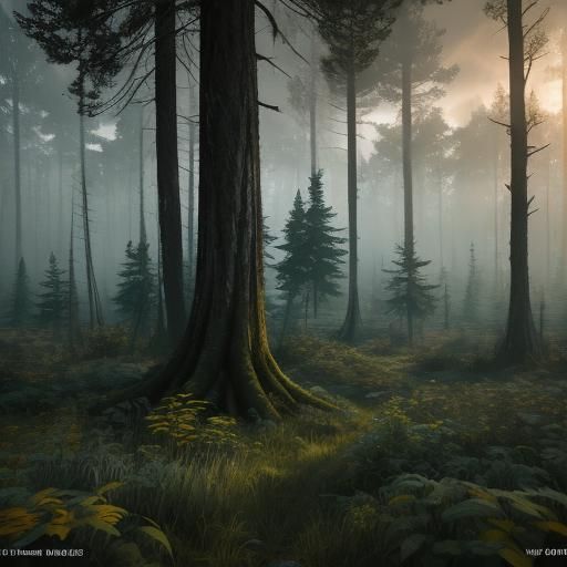 Determined Woman Overlooking Gloomy Rural Landscape