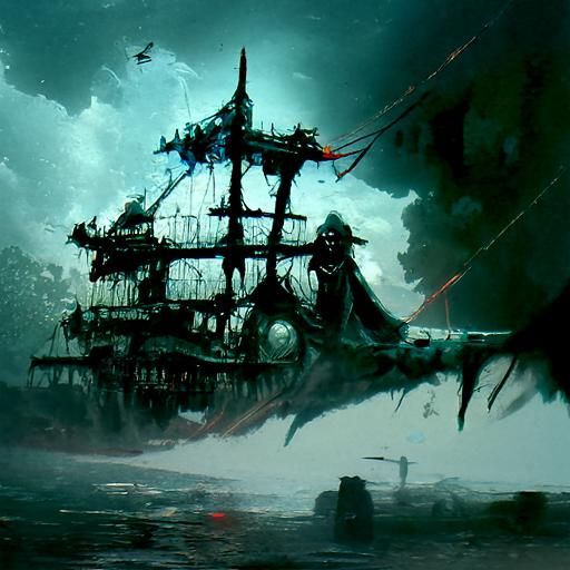 Sinister Pirate Ship by Greg Rutkowski