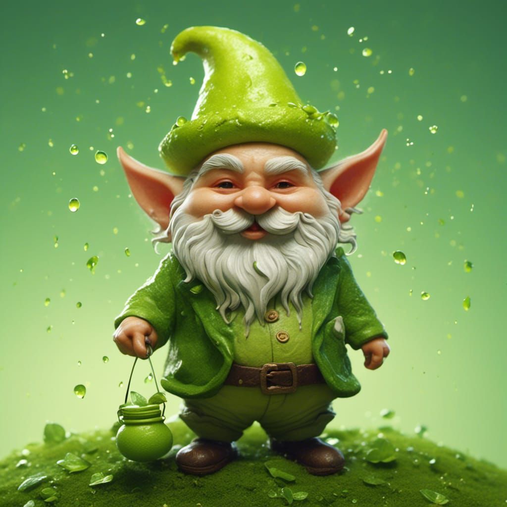 Hyperrealistic Fairy Gnome in Key Lime Green
