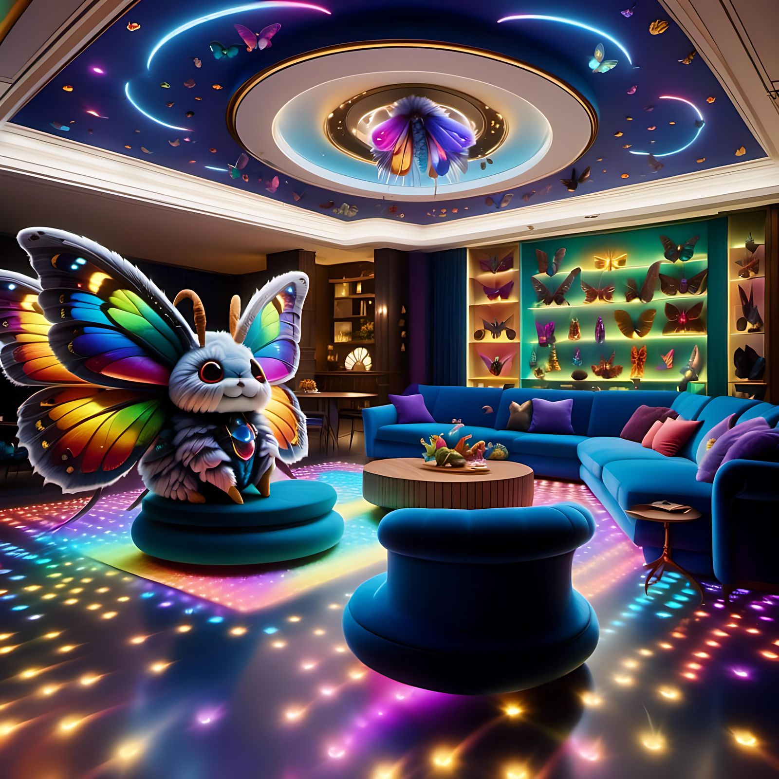 Psychedelic Moth Leader in Rainbow Iridescence