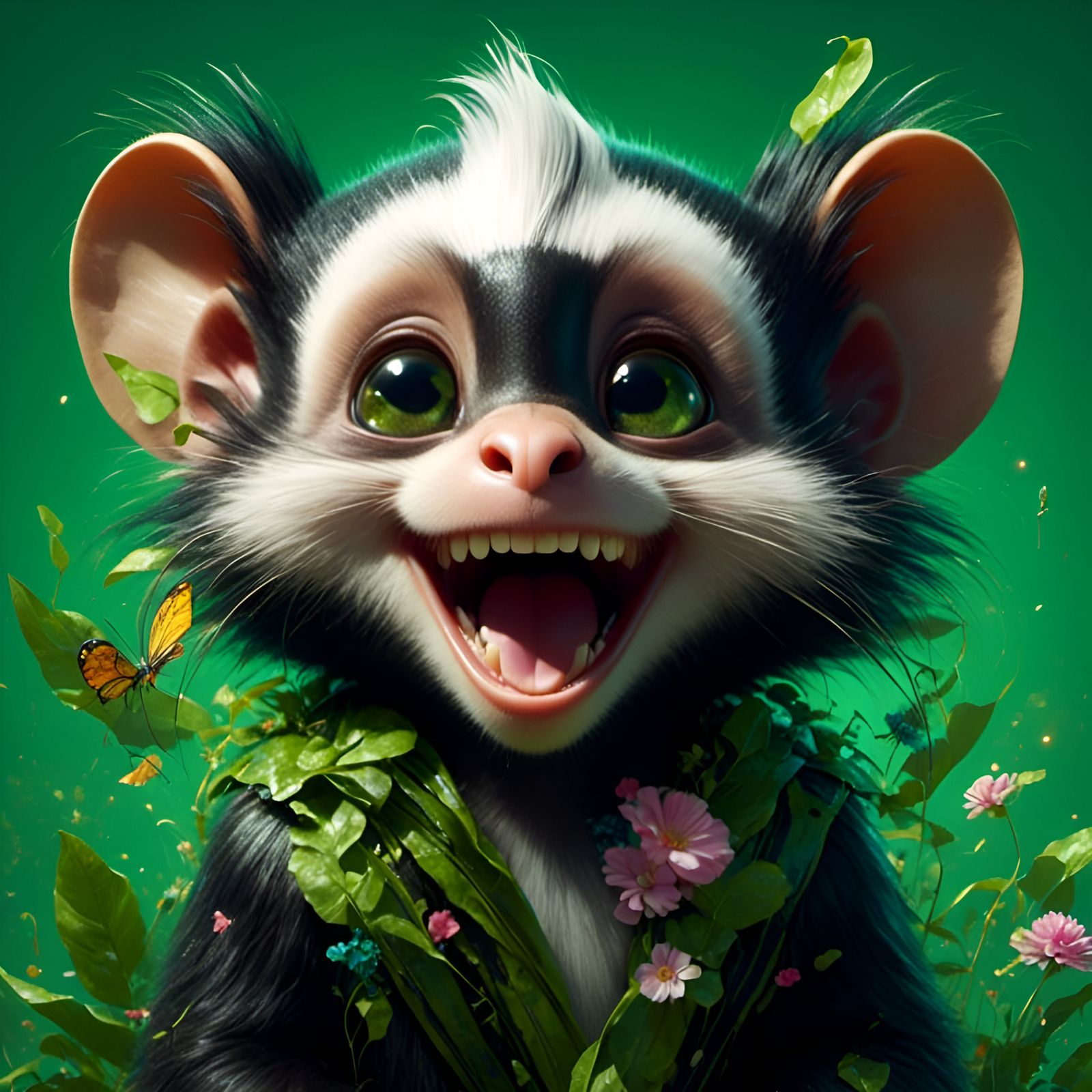 Happy Skunk Monkey Hybrid Portrait