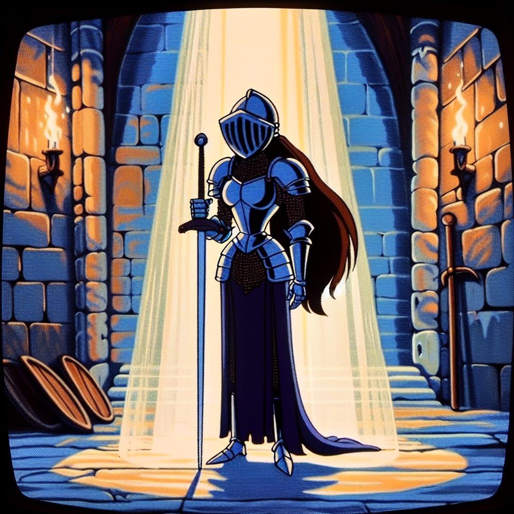 Gallant Knight in Faded Castle Halls