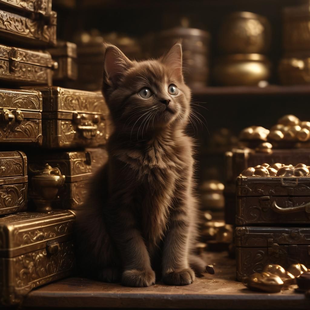 Kitten's Chocolate Day in Vintage Chocolate Shop