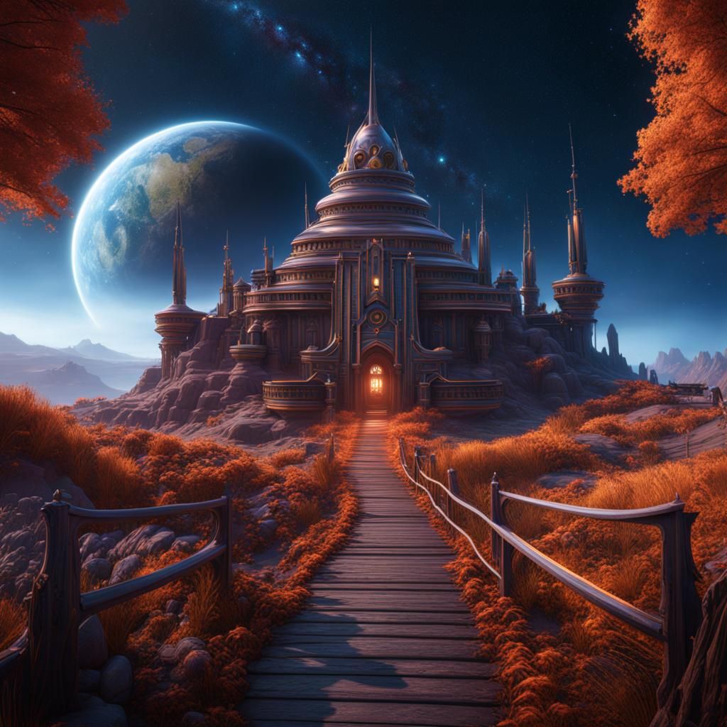 Fantastical Space Colony in Deep Color