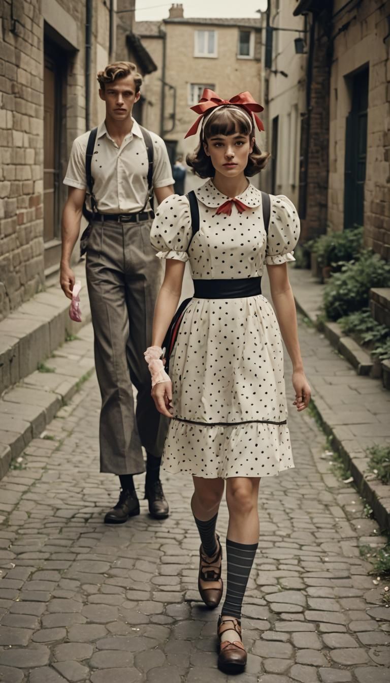 Cross-Dressed Boy and Girl in Film Still